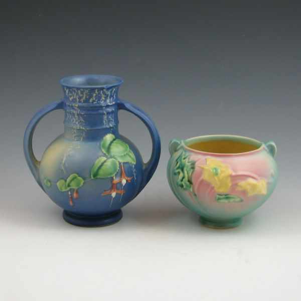 Appraisal: Roseville Fuchsia - '' vase in blue and Poppy -