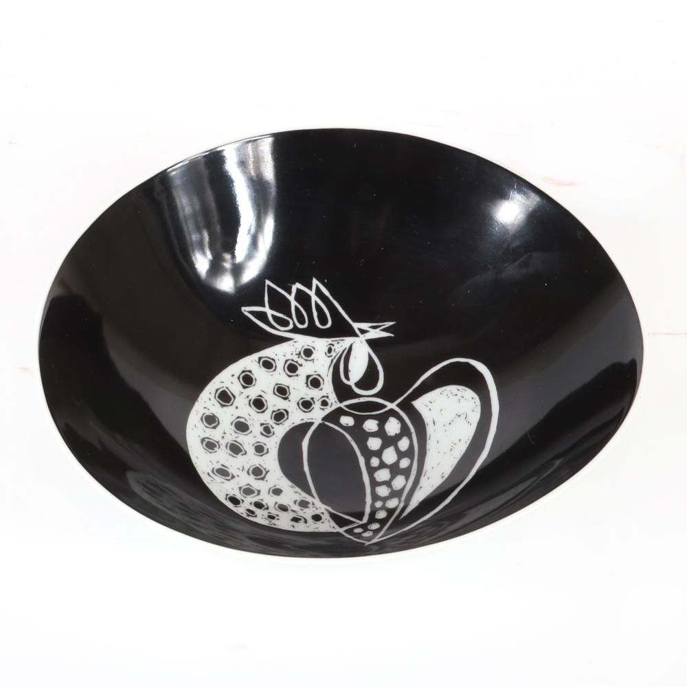 Appraisal: ROSENTHAL GERMANY KUNSTABTEILUNG SELB EBELL ASYMMETRICAL BLACK AND WHITE FOOTED