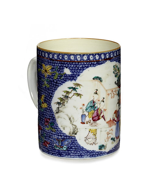 Appraisal: A Chinese porcelain cylindrical tankardQianlong - decorated in enamels with