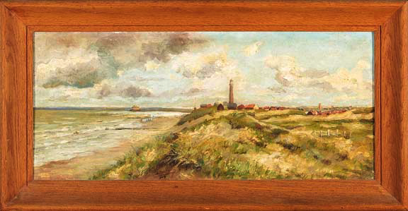 Appraisal: Edmond Verstraeten Belgian - Coastal View of a Lighthouse with