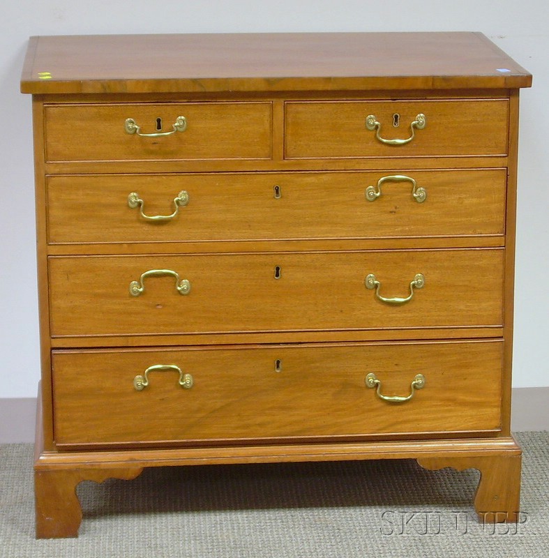 Appraisal: Chippendale Inlaid Mahogany Five-Drawer Chest