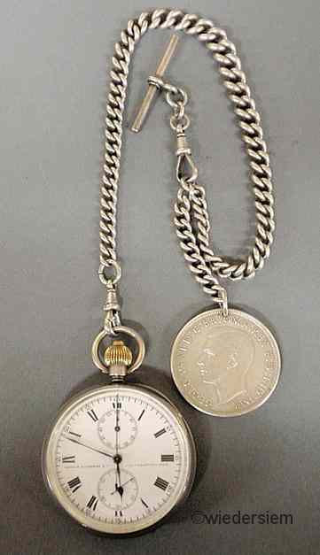 Appraisal: Silver cased Longines open-face pocket watch ''dia with a heavy