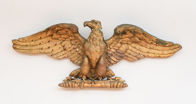 Appraisal: GILT-COMPOSITION FIGURE OF AN EAGLE x x in Estimate -