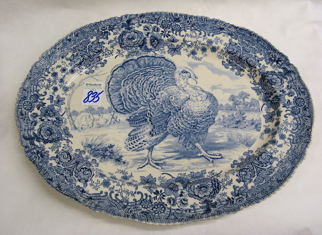 Appraisal: RIDGWAYS ENGLAND OVAL PORCELAIN TURKEY MEAT SERVING PLATTER ovoid shape