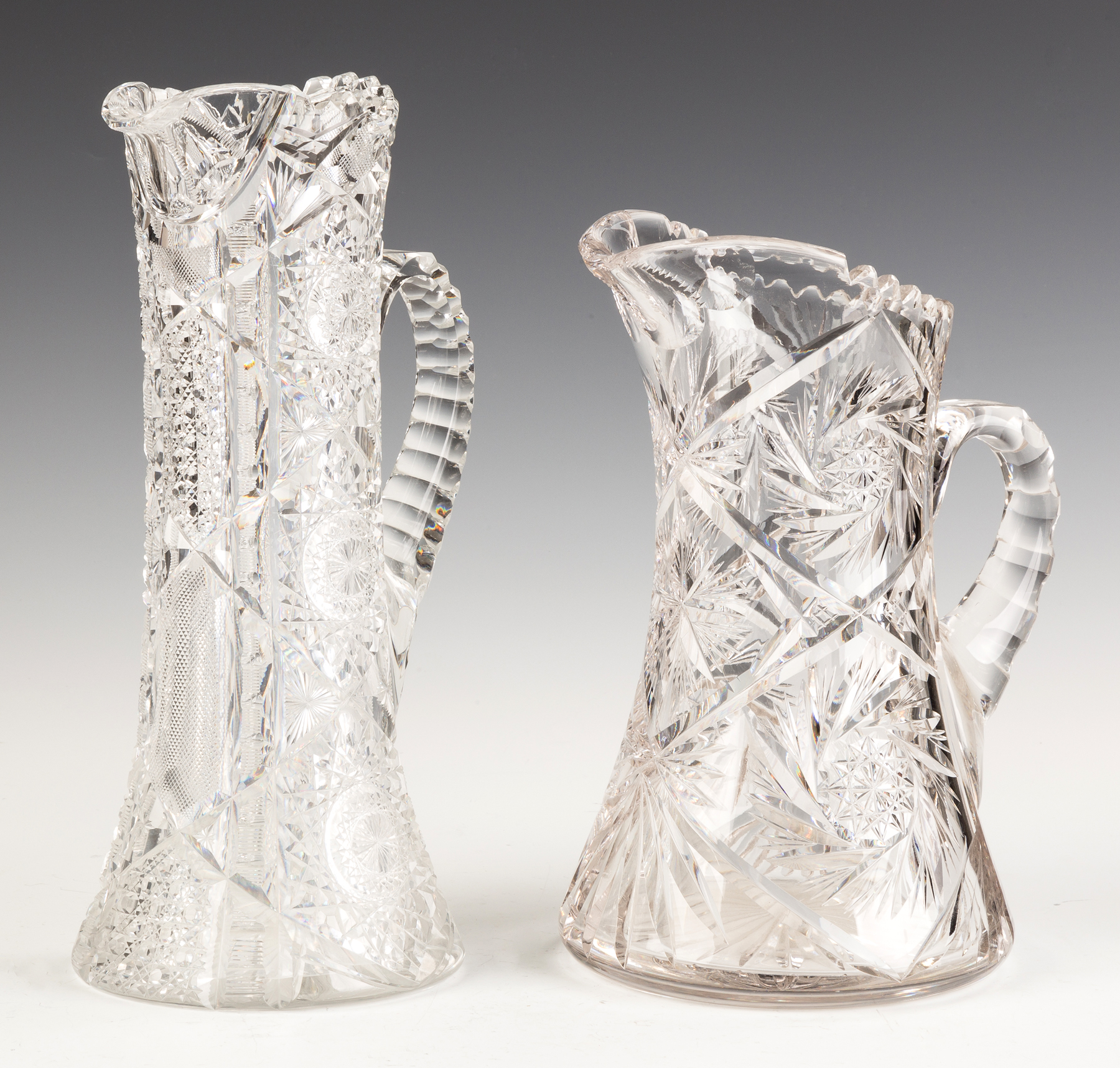 Appraisal: Two Cut Glass Pitchers th century R - excellent R