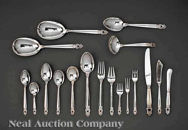 Appraisal: A Royal Danish Pattern Sterling Silver Flatware Service International Silver