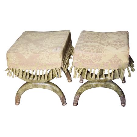 Appraisal: Pair of Neoclassical Style Curule Stools Estimate -