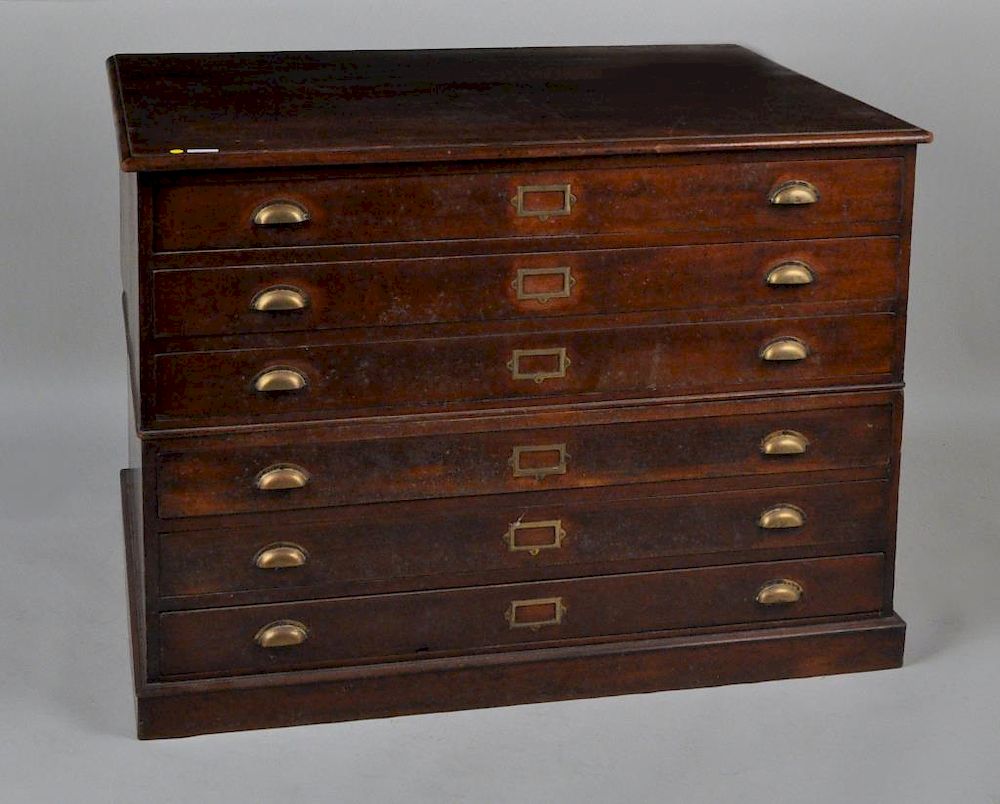 Appraisal: Georgian Mahogany Map Cabinet in two parts having a total