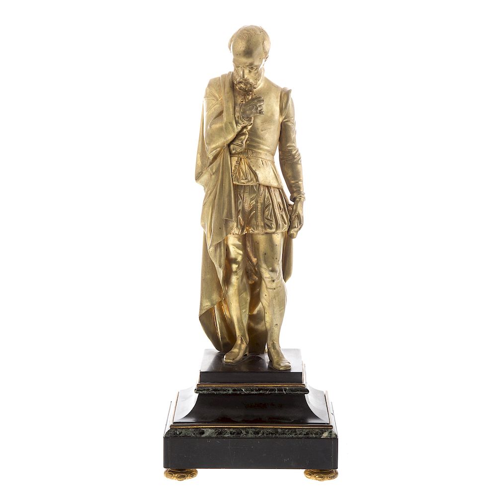 Appraisal: Continental gilt-bronze Galileo th century standing figure of great astronomer