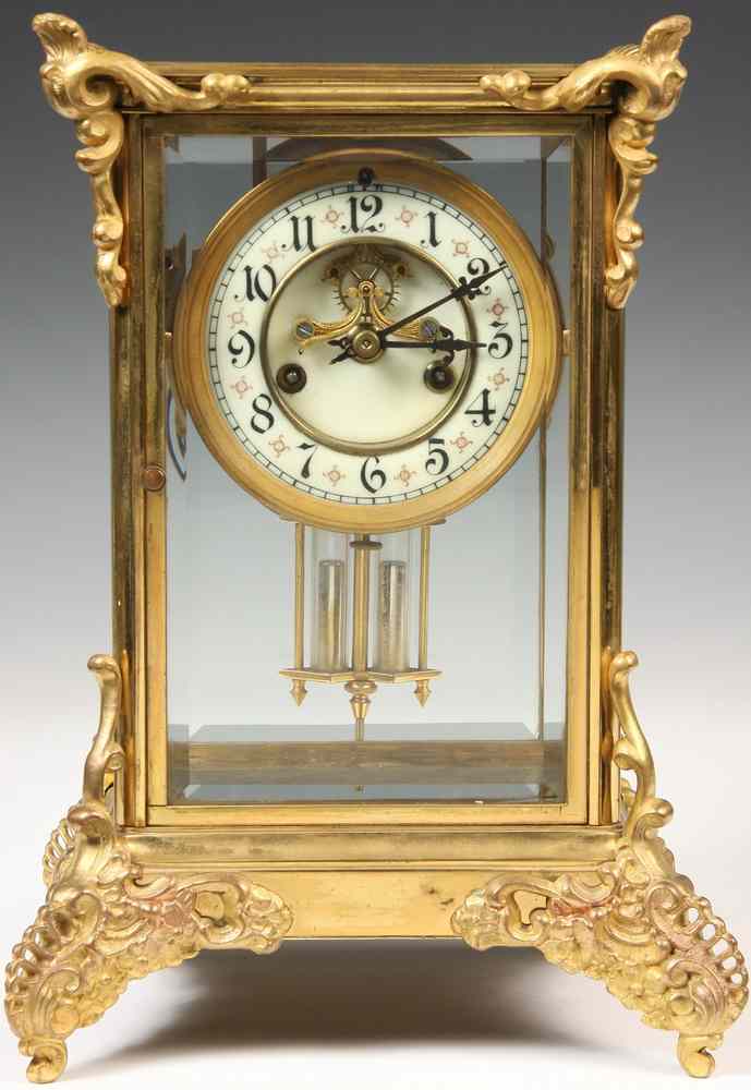 Appraisal: CRYSTAL REGULATOR - Ornate Gilt Case Crystal Regulator by Waterbury