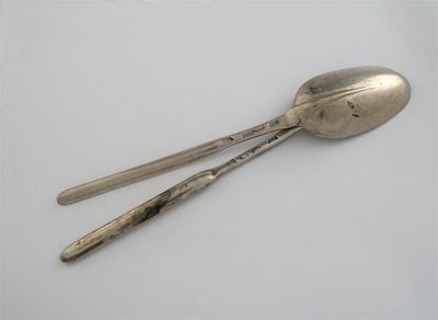 Appraisal: A George I marrow spoon with a plain moulded rattail