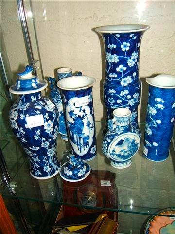 Appraisal: A late th Century Chinese bottle vase together with five