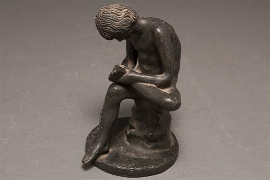 Appraisal: Continental patinated bronze figure of Boy With Thorn late th