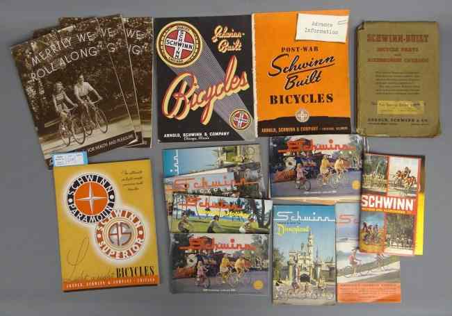 Appraisal: Schwinn catalog lot from the Olken Archives including catalog and