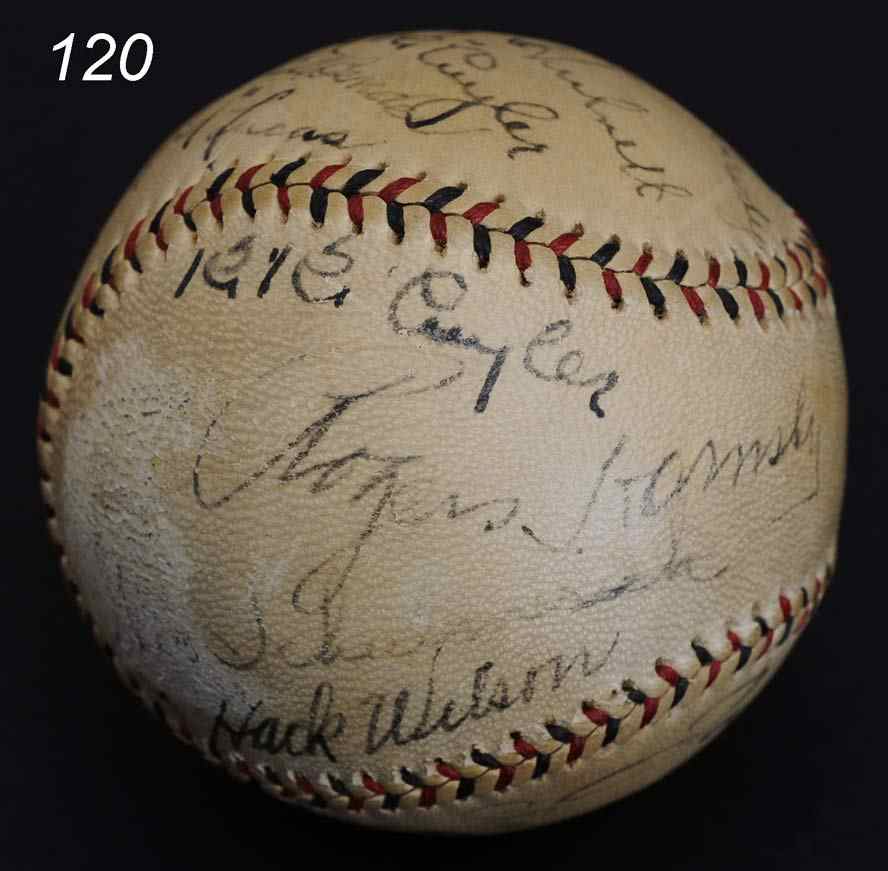 Appraisal: Chicago Cubs Signed Baseball including Rogers Hornsby Hack Wilson twice