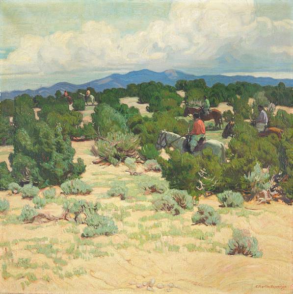 Appraisal: Ernest Martin Hennings American - Riders in the foothills signed