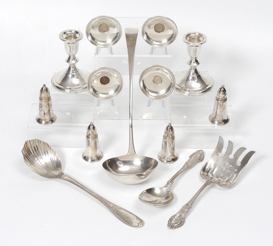 Appraisal: ESTATE COLLECTION STERLING SILVER An assembled collection to include London