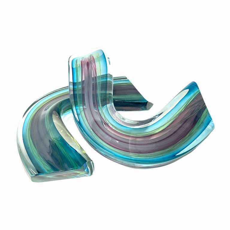 Appraisal: Harvey Littleton Glass Sculpture ''Double Link'' signed sculpture by Harvey