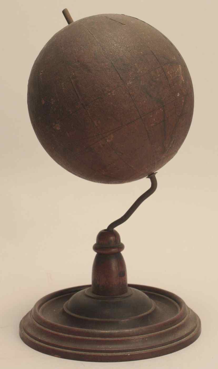 Appraisal: SMALL GLOBE ON TURNED WOOD STANDEarly th Century or EarlierPrinted