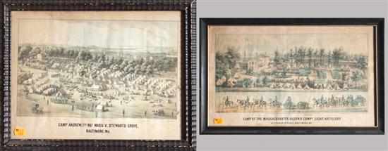 Appraisal: Civil War Camp Views Two chromolithographs by E Sachse ''Camp