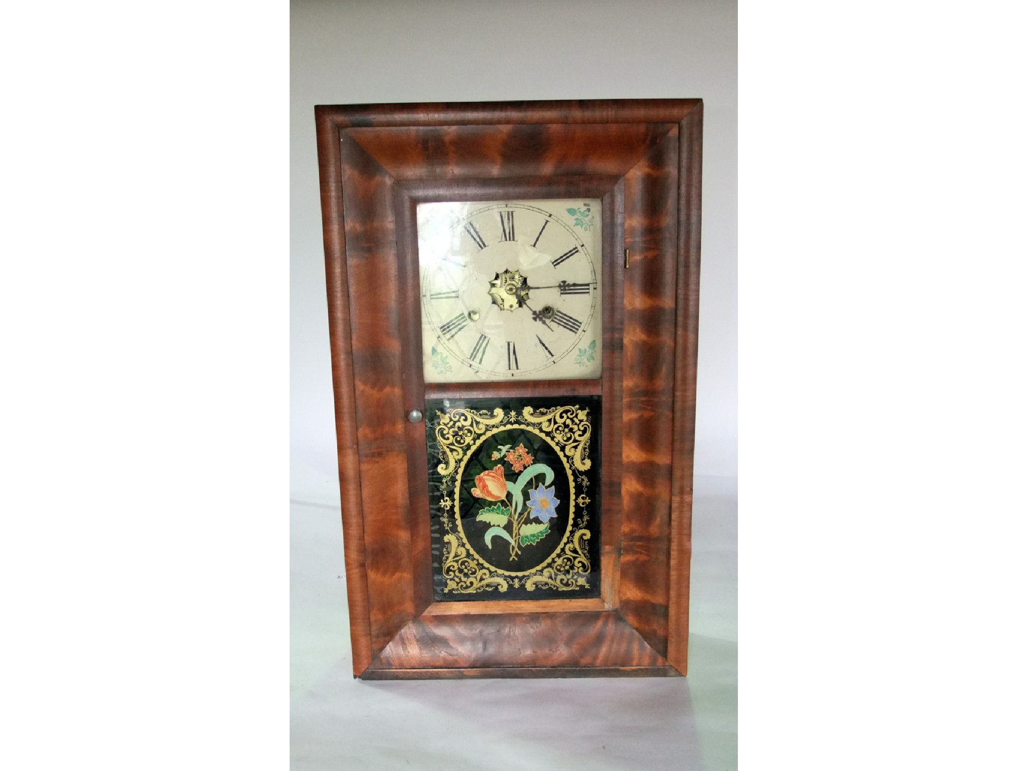 Appraisal: A Jerome Co American wall clock with ogee case glazed