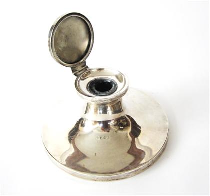 Appraisal: George V sterling silver capsten inkwellchester probably george nathan ridley