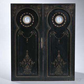 Appraisal: Pair of Wedgwood Blue Jasper-mounted Door Panels England th century