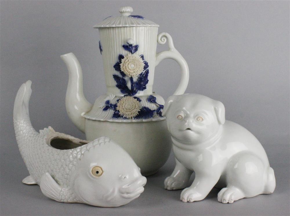 Appraisal: GROUP OF THREE HIRADO PIECES first blue and white teapot