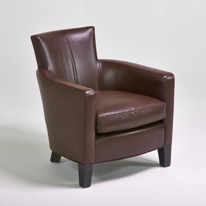 Appraisal: CHRISTIAN LIAIGRE HOLLY HUNT Lounge chair s Leather ebonized wood