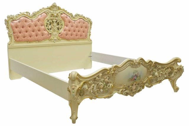 Appraisal: Louis XV style parcel gilt and painted bed late th