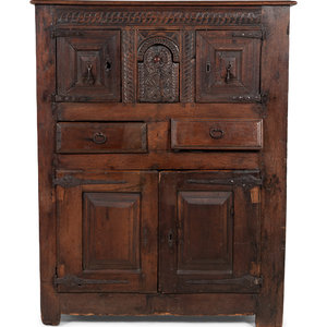 Appraisal: A Spanish Carved Walnut Cabinet With th th Century Elements