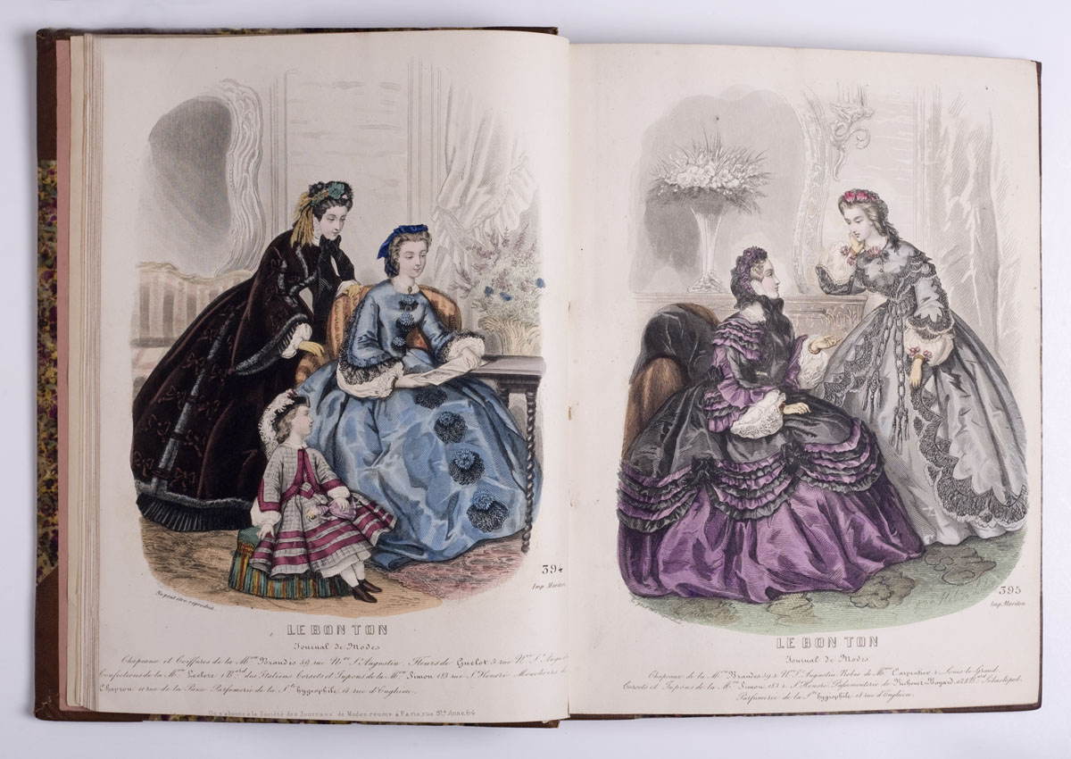 Appraisal: FRENCH FASHION PRINTS TWO LEATHER BOUND VOLUMES