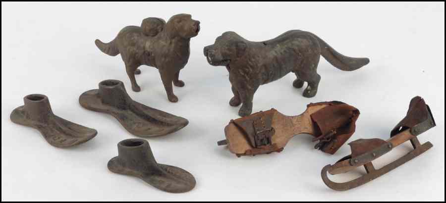 Appraisal: CAST IRON DOG BANK 'I HEAR A CALL' Together with