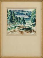 Appraisal: JOHN MARIN American - MAINE LANDSCAPE Watercolor scene shows a