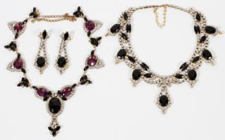 Appraisal: AMETHYST RHINESTONE COSTUME NECKLACES AMETHYST RHINESTONE COSTUME NECKLACES One necklace