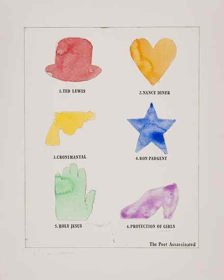 Appraisal: Jim Dine b The Poet Assasinated etching with extensive handcolouring