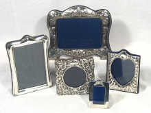 Appraisal: Five modern small hallmarked silver picture frames all with strut