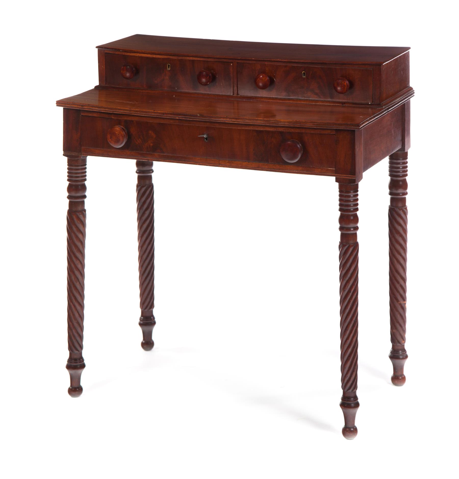 Appraisal: AMERICAN EMPIRE DRESSING TABLE Mid th century mahogany with pine