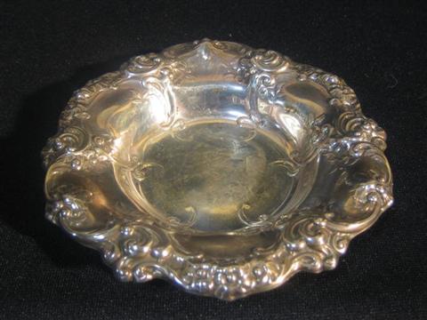 Appraisal: GORHAM SILVER REPOUSSE NUT DISH Circular dish in Spring Temples