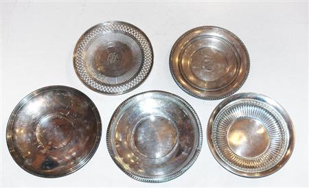 Appraisal: Group of Four American Sterling Silver Cake Plates Together with