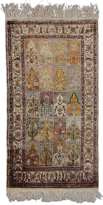 Appraisal: Kayseri Silk Rug Turkey th century silk warp weft and