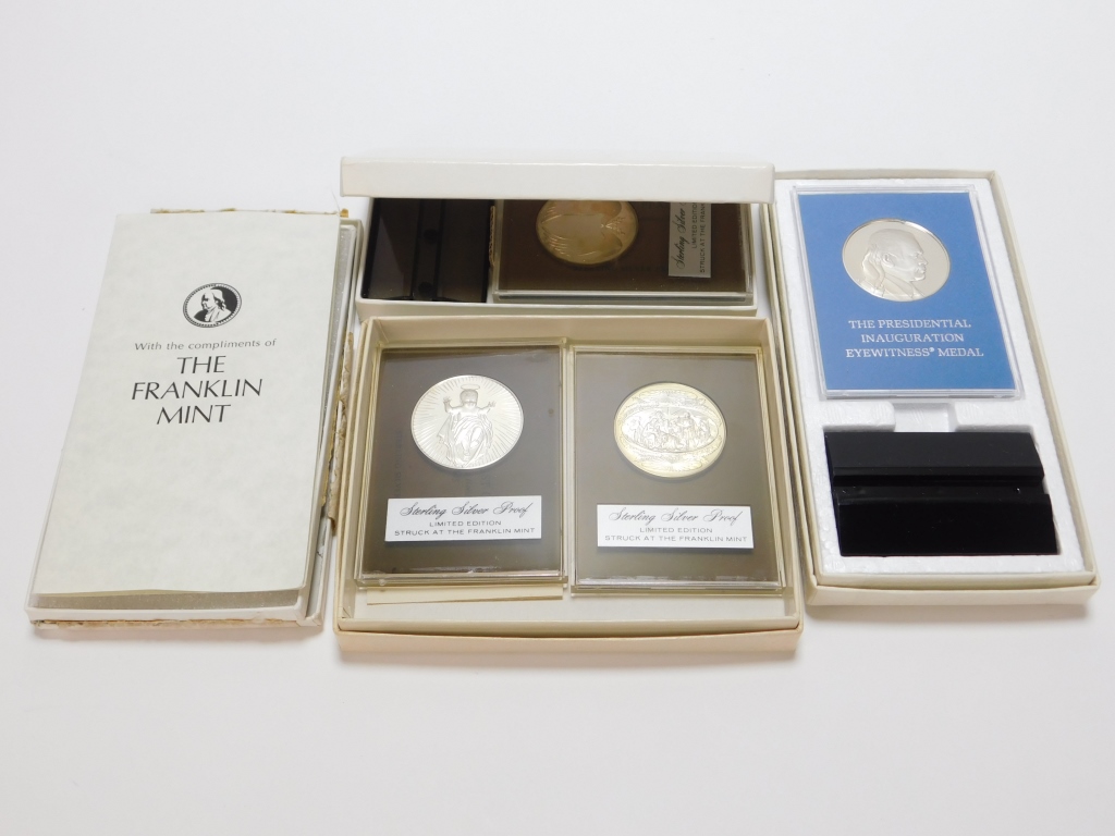 Appraisal: PC FRANKLIN MINT STERLING SILVER COLLECTORS COINS United States Late