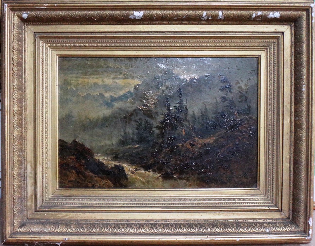 Appraisal: Benjamin Williams Leader - Highland river scene oil on canvas