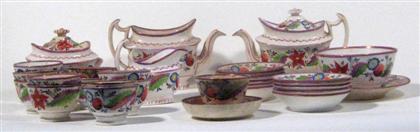 Appraisal: Staffordshire tea service Thirty-three pieces including two tea pots one