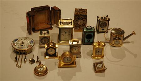 Appraisal: Group of Miniature Clocks and Clock Cases Estimate nbsp nbsp