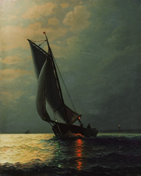 Appraisal: TYLER JAMES GALE American - Evening Sail oil on canvas