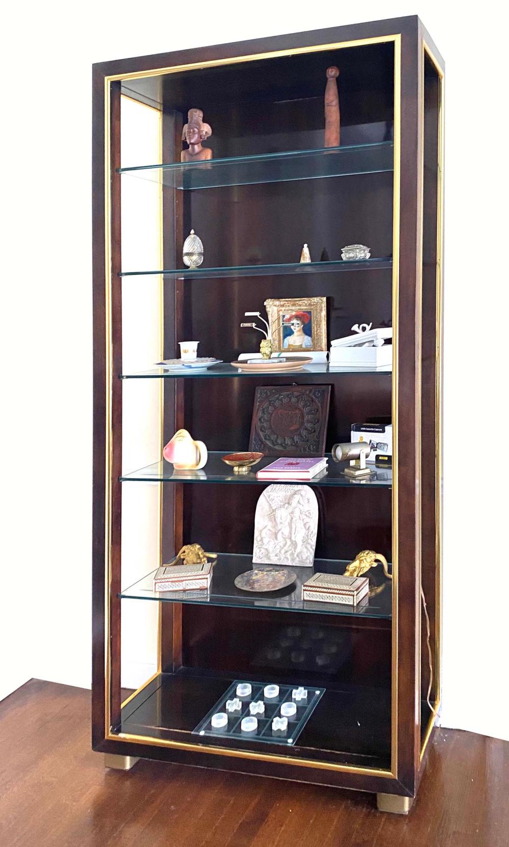 Appraisal: CONTEMPORARY FAUX ROSEWOOD BOOKCASEWith five glass shelves within a case