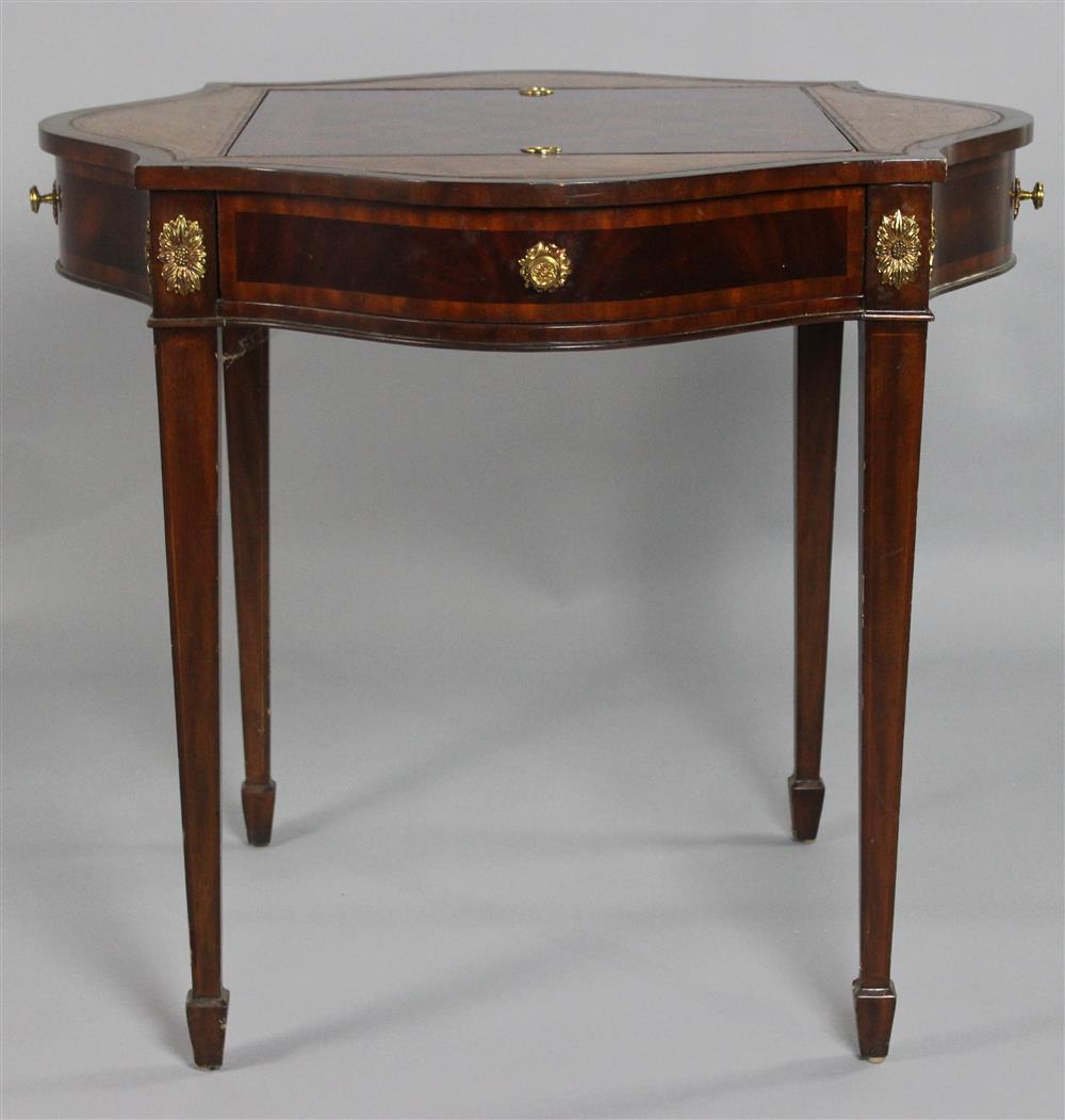 Appraisal: MAITLAND-SMITH GAMES TABLE WITH REVERSIBLE CHESS CHECKERS AND BACKGAMMON INSET