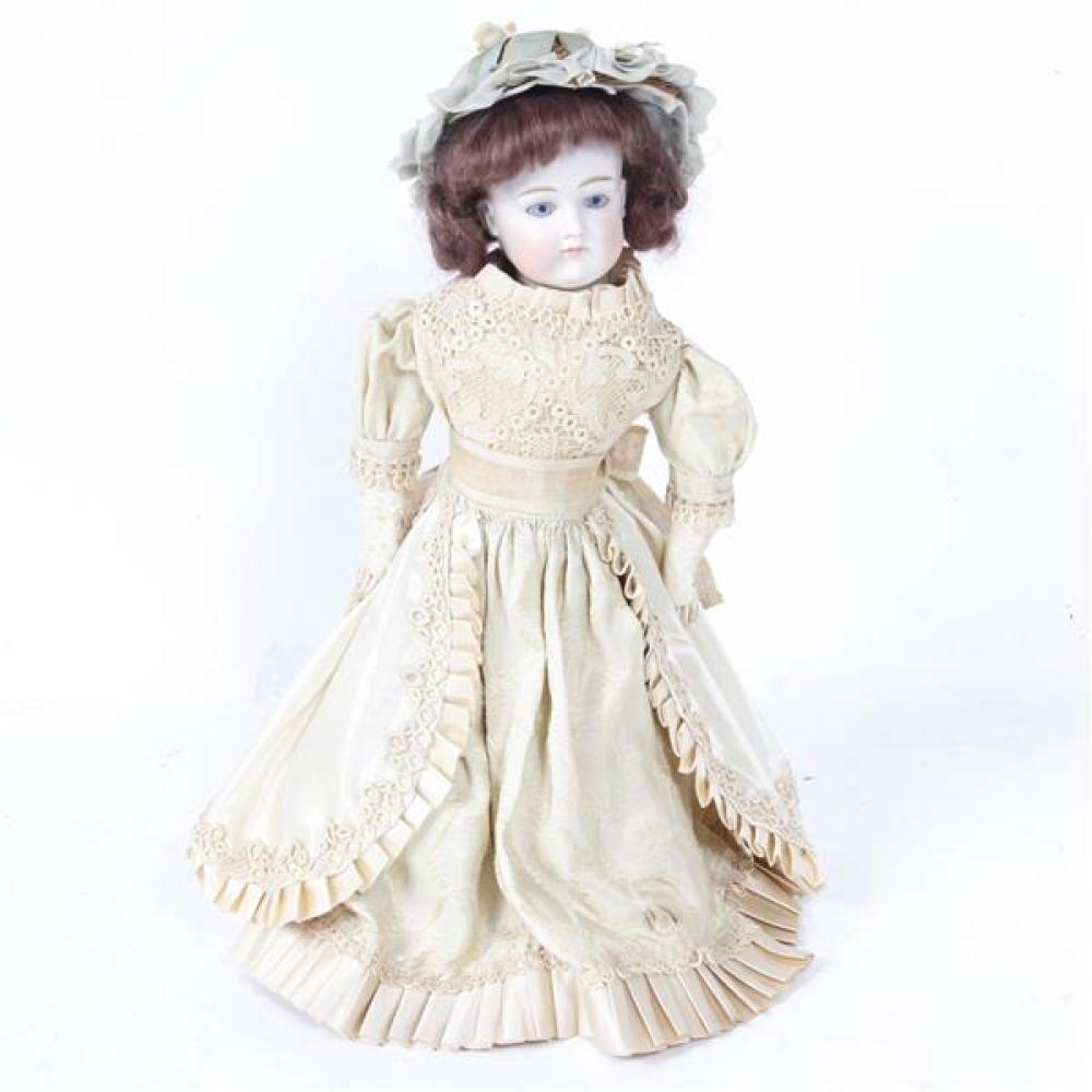 Appraisal: SONNEBERG TYPE GERMAN BISQUE SOCKET HEAD FASHION DOLL WITH CLOSED