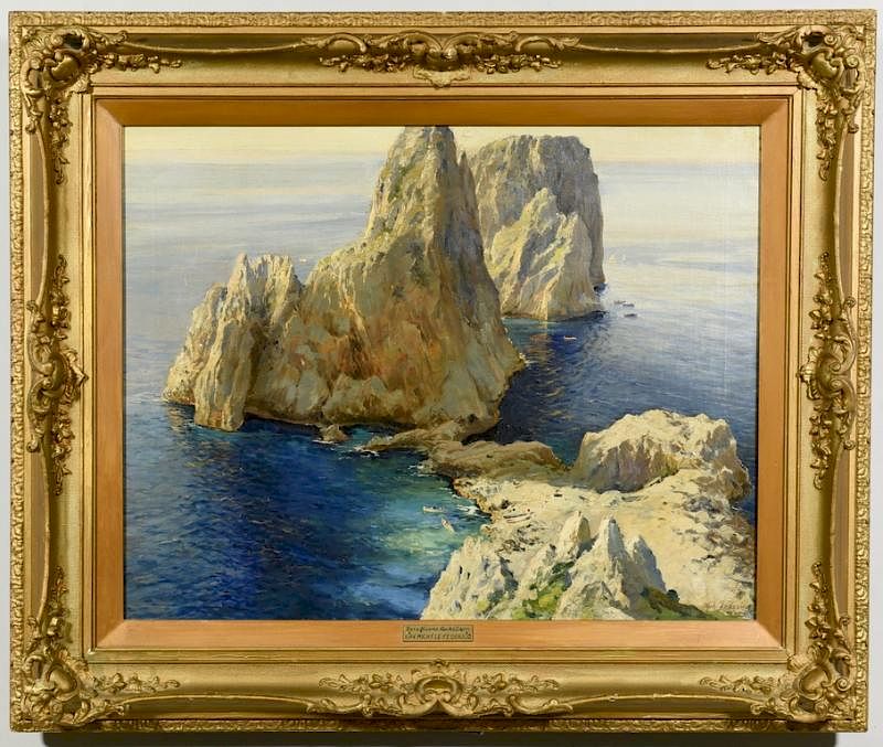 Appraisal: Michele Federico O C Seascape Rocks Cavalier Michele Federico Italian